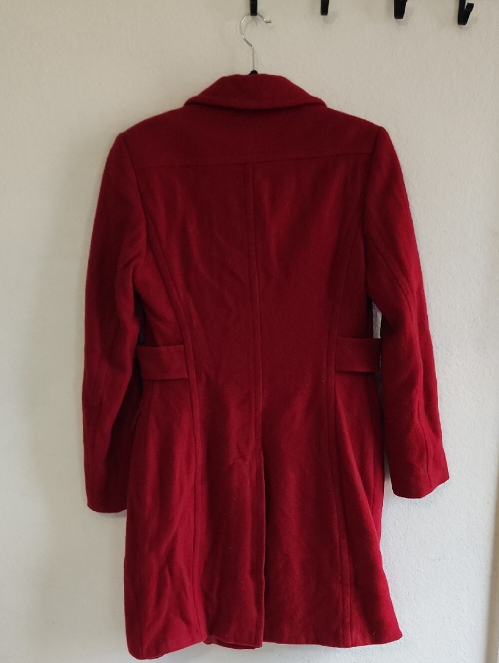 Vintage Y2k Moda International (Victoria’s Secret) 100% Wool Red Car Coat - Picture 3 of 5